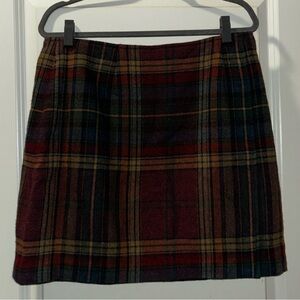 vintage talbots plaid wool mini skirt